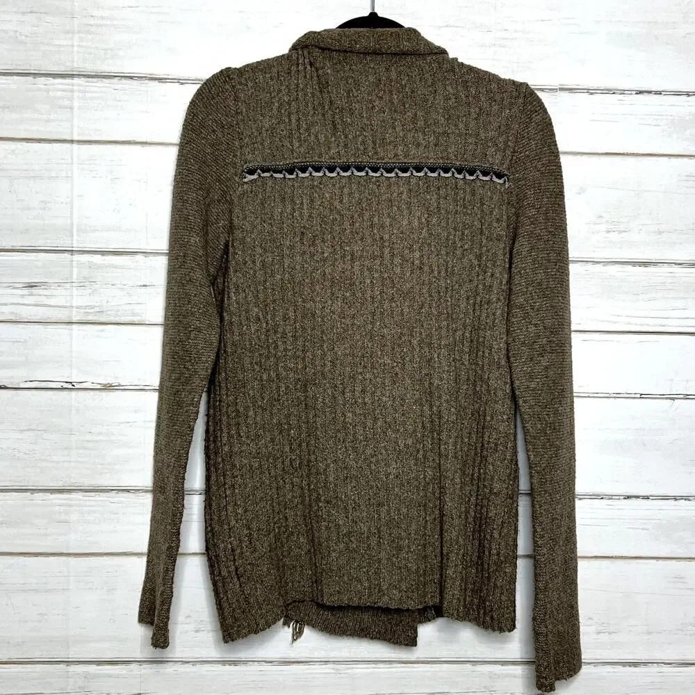 Free People Cuddle Bear Admiral Sweater Cardigan Jacket Brown Size Medium